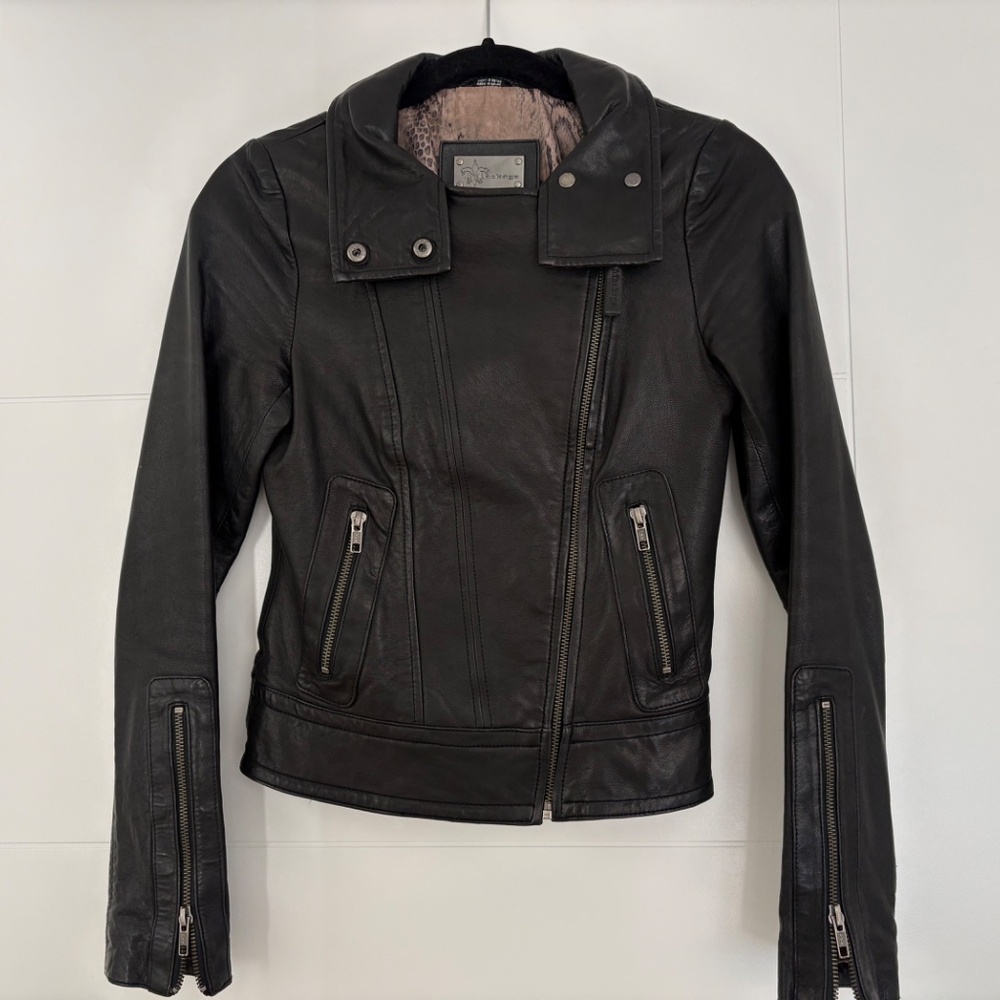 Mackage x Aritzia Lamb Leather Moto Jacket - 2XS